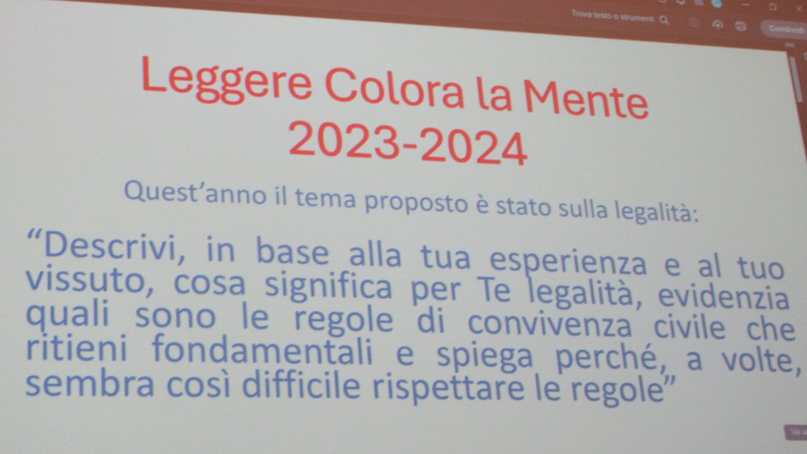 Premiazione concorso Leggere colora la mente . Decima edizione